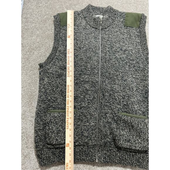 Vintage LL Bean Sweater Vest Mens XL Tall Wool Knit Full Zip Pockets USA Gray - Picture 2 of 8